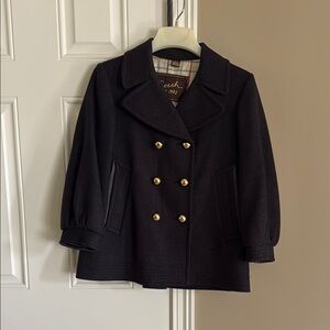 Coach Black Double-Breasted Jacket with Gold Buttons